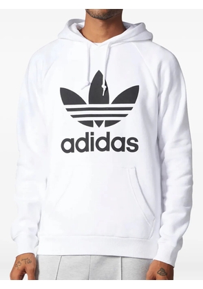 adidas Trefoil-print hoodie - White