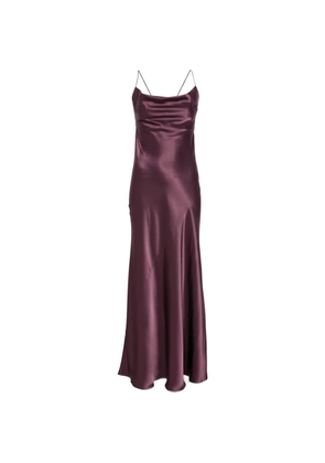 PINKO cowl-neck satin maxi dress - Purple