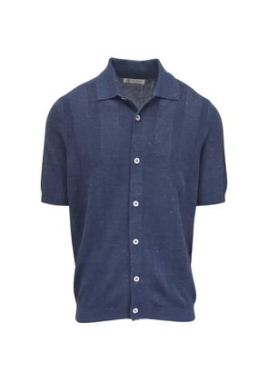 Brunello Cucinelli ribbed polo shirt - Blue