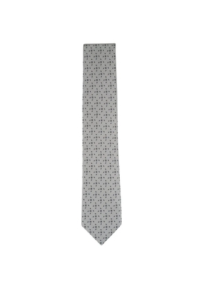 Brioni print flannel silk necktie - Grey
