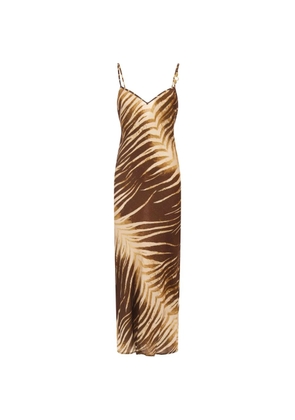 Just Cavalli leaf-print dress - Brown