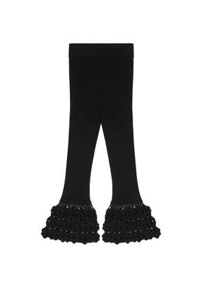 GANNI floral ribbed trousers - Black