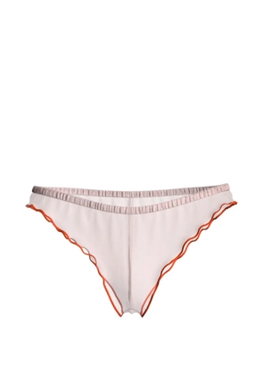 Maison Close Panorama ruffled tanga - Neutrals