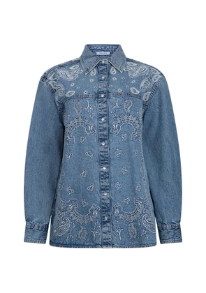 LIU JO embroidery denim shirt - Blue