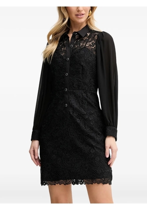 Morgan lace buttoned mini dress - Black