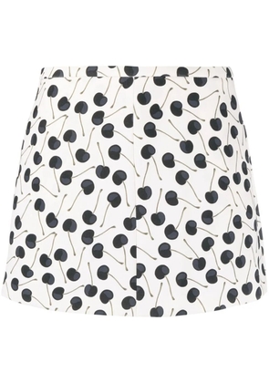 RED Valentino cherry-print mini skort - Neutrals