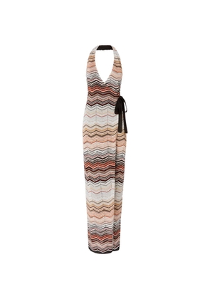 Missoni chevron halterneck dress - Neutrals