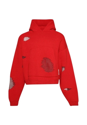 RIVINGTON ROI REBIS distressed hoodie - Red