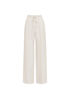 Oscar de la Renta silk georgette drawstring pant - Neutrals