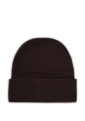 HINNOMINATE embroidered-logo beanie hat - Brown