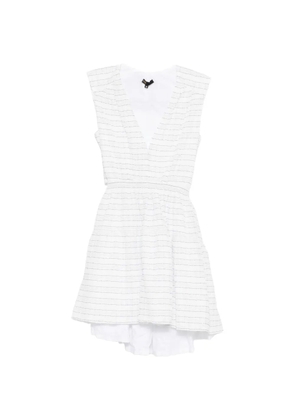 Maje V-neck stripe mini dress - White