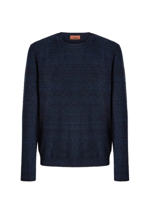 Missoni patterned crewneck jumper - Blue