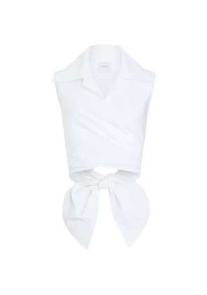 Patou draped sleeveless top - White