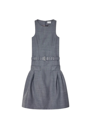 GANNI belted midi dress - Grey