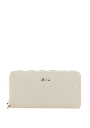 LIU JO logo-lettering zipped wallet - Neutrals