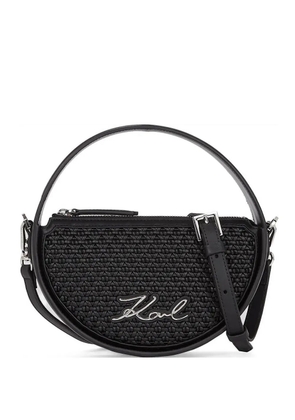 Karl Lagerfeld logo-plaque tote bag - Black
