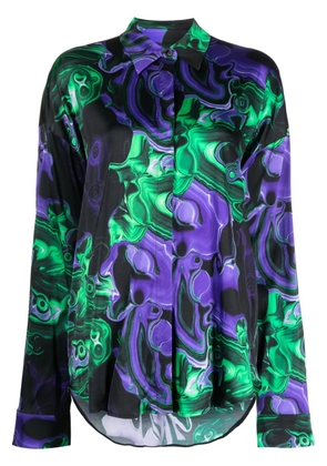 MSGM graphic-print long-sleeve shirt - Purple
