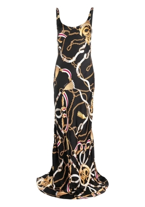 Just Cavalli harness-print gown - Black