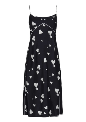 Marni Bunch of Hearts silk slip dress - Black