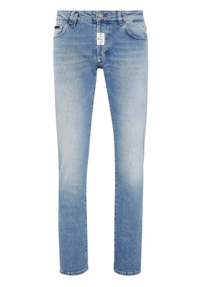 Philipp Plein logo-patch straight-leg jeans - Blue
