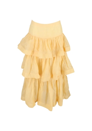 ZIMMERMANN Coaster tiered maxi skirt - Yellow