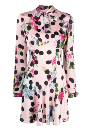 MSGM polka-dot pattern pussy-bow minidress - Pink