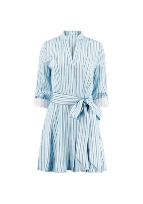 alice + olivia roll cuff striped dress - Blue