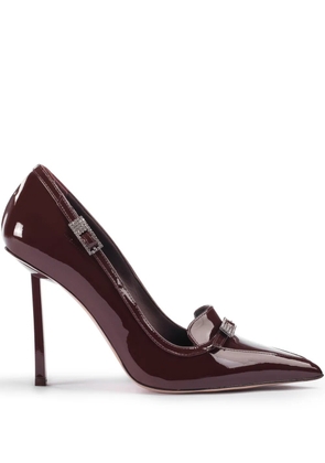 Le Silla 100mm Morgana patent-leather pumps - Brown