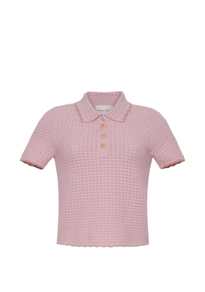 Cara Cara Melody tipped polo top - Pink