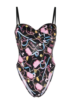 Chiara Ferragni graphic-print high-cut bodysuit - Black
