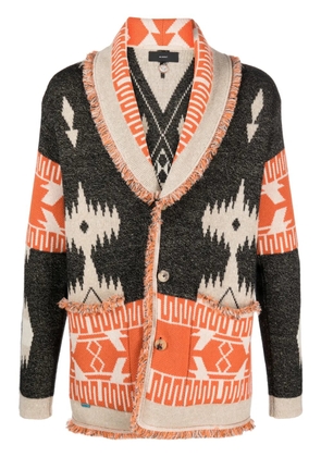 Alanui Icon jacquard V-neck cardigan - Black