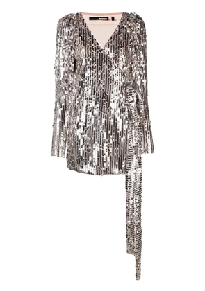 ROTATE BIRGER CHRISTENSEN sequin-embellished V-neck dress - Silver