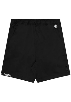 AAPE BY *A BATHING APE® logo-embroidered elasticated-waist shorts - Black