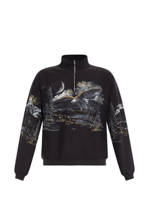 ROA zip-neck graphic sweatshirt - Black