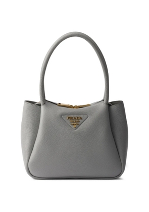 Prada logo-detail leather tote bag - Grey