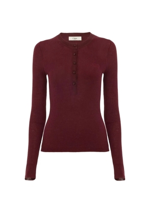 Chloé ribbed Henley T-shirt - Red