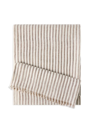 Brunello Cucinelli striped fringed scarf - Neutrals