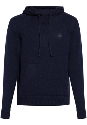 Bally logo embroidered hoodie - Blue