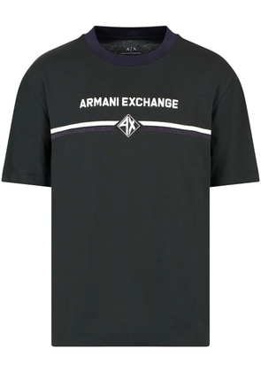 Armani Exchange logo-appliqué T-shirt - Blue
