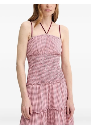 ALOHAS gingham smocked maxi dress - Red