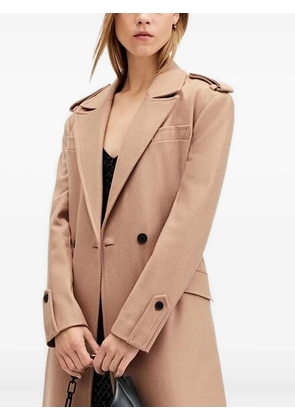 AllSaints belted single-breasted coat - Brown