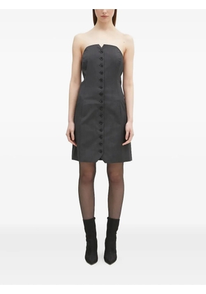 SAMSOE SAMSOE strapless button-front mini dress - Grey