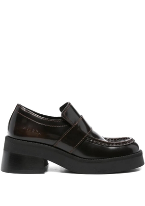 Miista Lib leather platform loafers - Brown