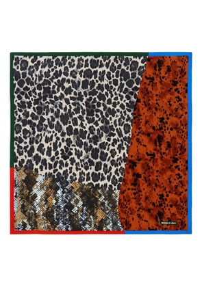 Bimba y Lola animal-print patchwork scarf - Red