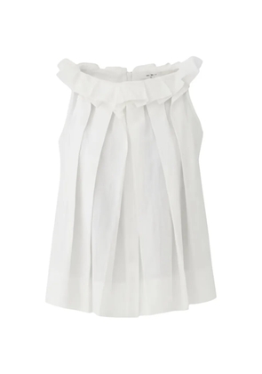 Eleh ruffled pleated top - White