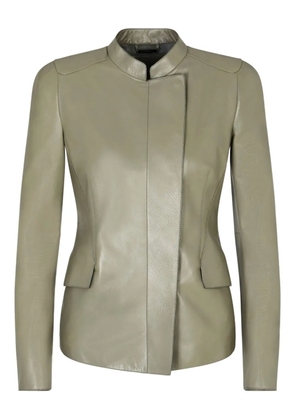 Giorgio Armani leather coat - Neutrals