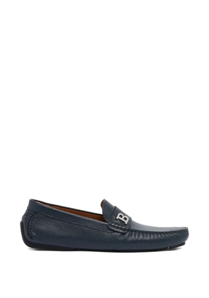 Bally blue leather loafers