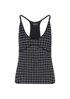 Giorgio Armani checked racerback top - Black