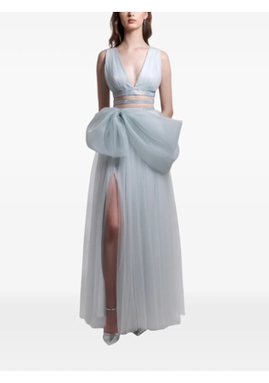 Gemy Maalouf deep V-neckline maxi dress - Blue