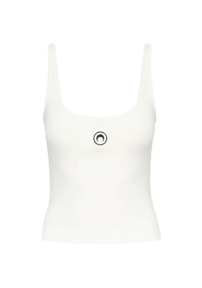 Marine Serre Moon-logo ribbed tank top - White